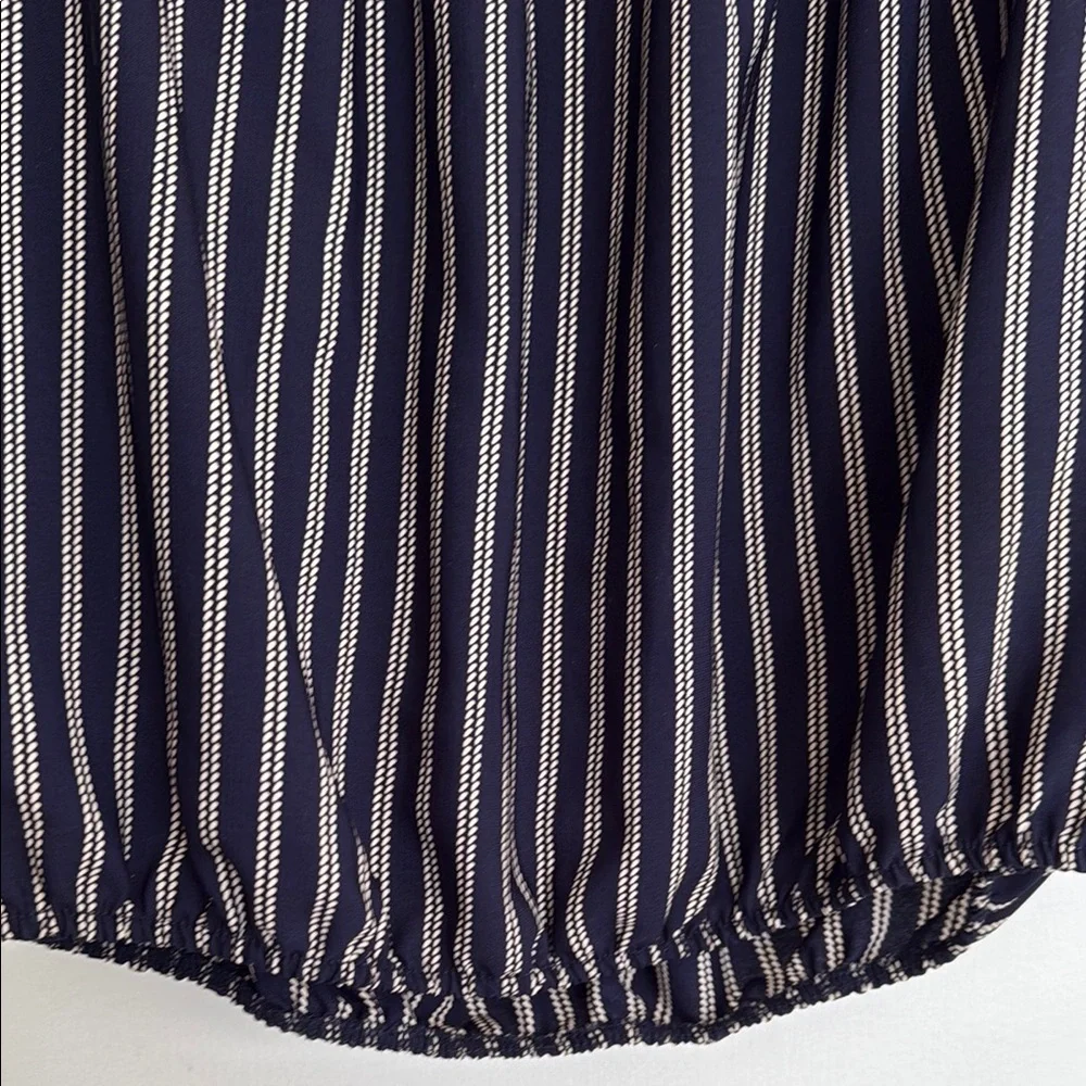 Aqua Navy Striped Women's off the shoulder top - size small - Picture 4 of 4